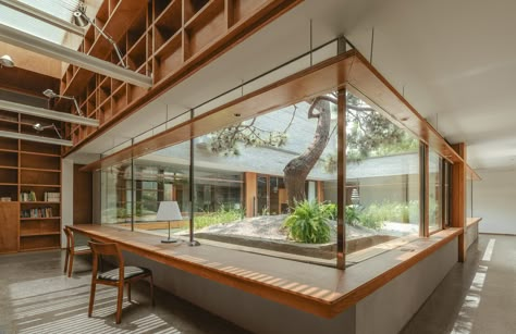 Galeria de Casa Sob o Barco / Chaoffice - 24 Indoor Courtyard, Architecture Blueprints, Mood Board Interior, Healthcare Architecture, Bamboo Architecture, Small Courtyards, Residential House, Rich Life, House Architecture Design