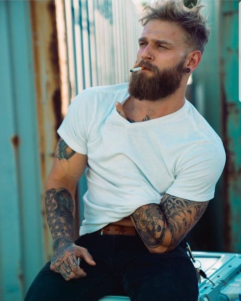 BeardMan Styles ✪ on Instagram: “Tattooed for my pleasure. Bearded for yours 👊🔥 ⠀ _________________⠀⠀⠀⠀⠀⠀⠀⠀⠀⠀⠀⠀⠀⠀⠀⠀⠀⠀⠀⠀⠀⠀⠀⠀⠀⠀⠀⠀⠀ ⠀⠀⠀⠀⠀⠀⠀⠀⠀⠀⠀⠀⠀⠀⠀⠀⠀⠀⠀⠀⠀⠀⠀⠀⠀⠀⠀⠀⠀⠀⠀⠀⠀ Follow &…” Beard And Tattoos, Beard Styles Shape, Man With Tattoos, Black Men Beard Styles, Male Hairstyles, Beard Styles Short, Black Men Beards, Mens Facial Hair Styles, Viking Beard