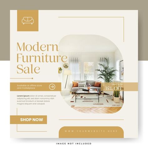 Modern Ads Design, Instagram Feed Theme Layout, Furniture Poster, Furniture Post, Free Social Media Templates, House Template, Social Templates, Portfolio Design Layout, Luxury Branding Design