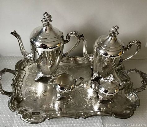 Silver Tea Set Magic Rose, Silver Plated Tea Set, Coffee Server, Coffee Service, Silver Tea, Set Patterns, Tee Set, Tea Service, German Silver