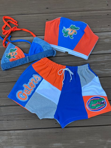 University Of Florida Gameday Outfit, Florida Gators Gameday Outfits, College Tailgate Outfit, Trendy Sweatpants, Florida College, Bed Party, Custom Sweatpants, College Tailgate, College Tailgating