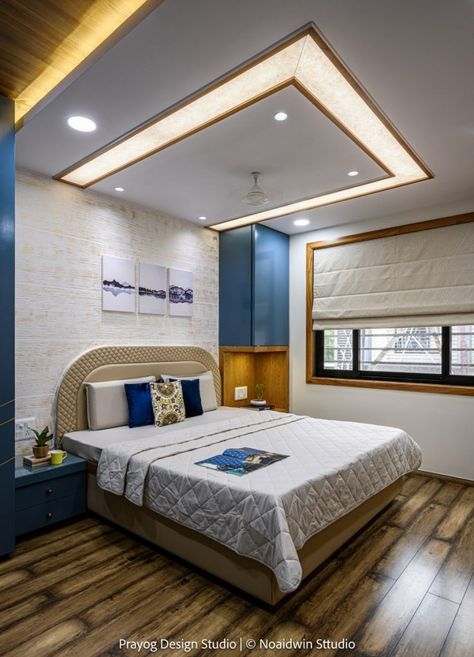 Interplay Between Traditional And Modern Elements In A Residence | Prayog Design Studio - The Architects Diary Residence Interior, Bedroom Pop Design, Lights Wallpaper, False Ceiling Bedroom, New Ceiling Design, Pvc Ceiling Design, Interior Ceiling Design, Pop False Ceiling Design, House Ceiling Design