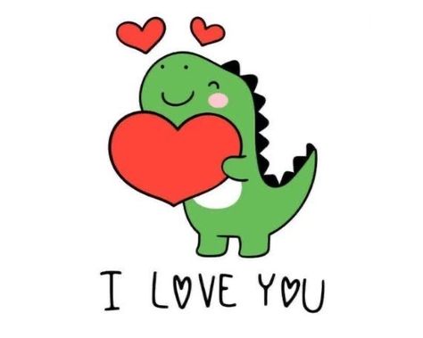 Dinosaur Holding A Heart, Dinosaurs In Love, Love Dinosaur, Kawaii Valentine, Valentine Poster, Arte Doodle, Romantic Quotes For Her, Svg Valentines Day, Love You Cute