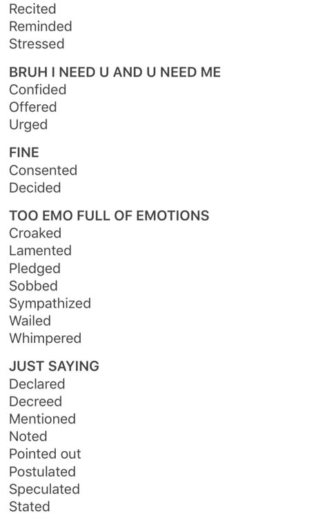 Words Better Than Said, Better Words For Said, Words For Laughing Writing, Words Other Than Said, Words To Replace Said, Other Words For Said, Words For Said, Writing Expressions, Writing Inspiration Tips