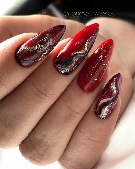 Desain Salon Kuku, Unghie Sfumate, Red Acrylic Nails, Elegant Nail Designs, Trendy Nail Art Designs, Galaxy Nails, Grunge Nails, Red Nail Designs, Best Nail Art Designs