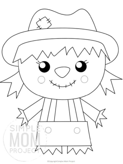 Are you looking for a simple and cute printable preschool or kindergarten autumn activity? These easy scarecrow templates are just the thing! Cut them out and glue the scarecrow outline to a paper plate or a paper bag. You can even turn your classroom bulletin board with these friendly pumpkin templates! Free Scarecrow Template, Free Scarecrow Printables, Scarecrow Outline, Scarecrow Template Free Printable, Scarecrow Activities For Toddlers, Kindergarten Autumn Activities, Scarecrow Template, Scarecrow Pictures, Kindergarten Autumn