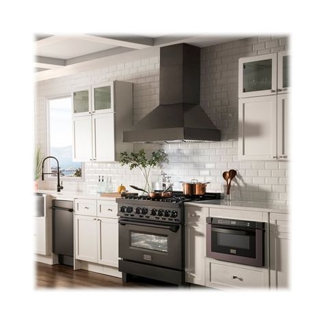 Clear away pollutants and excess heat using this 36-inch ZLINE wall-mount range hood. The stainless steel construction and finish blend style with durability, while the 1200 cfm blowers provide powerful smoke and odor extraction. Featuring two-directional LEDs, this ZLINE wall-mount range hood increases cooktop visibility, and the dishwasher-safe baffle filters provide easy cleanup. How to Measure for a New Appliance A little measuring now can help you avoid delivery headaches later. Watch the v Black Stainless Steel Range Hood, Steel Range Hood, Stainless Steel Hood, Microwave Drawer, Stainless Steel Range, Dual Fuel Ranges, Stainless Steel Wall, Wall Mount Range Hood, Vent Hood