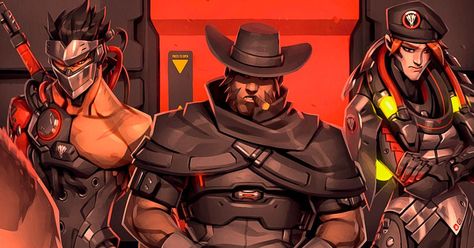 Blackwatch Genji, Cole Cassidy, Jesse Mccree, Overwatch Genji, Overwatch Fanart, Overwatch Comic, Mercy Overwatch, Overwatch 2, Team Gear