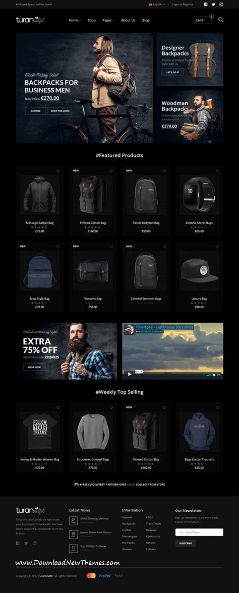 Merchandise Website Design, Online Store Design Website, Modern Ecommerce Website Design, Men Website Design, Mobile First Web Design, Black Website Design Inspiration, Shopify Website Design Ecommerce, Woocommerce Website Design, Ecommerce Web Design Layout Inspiration