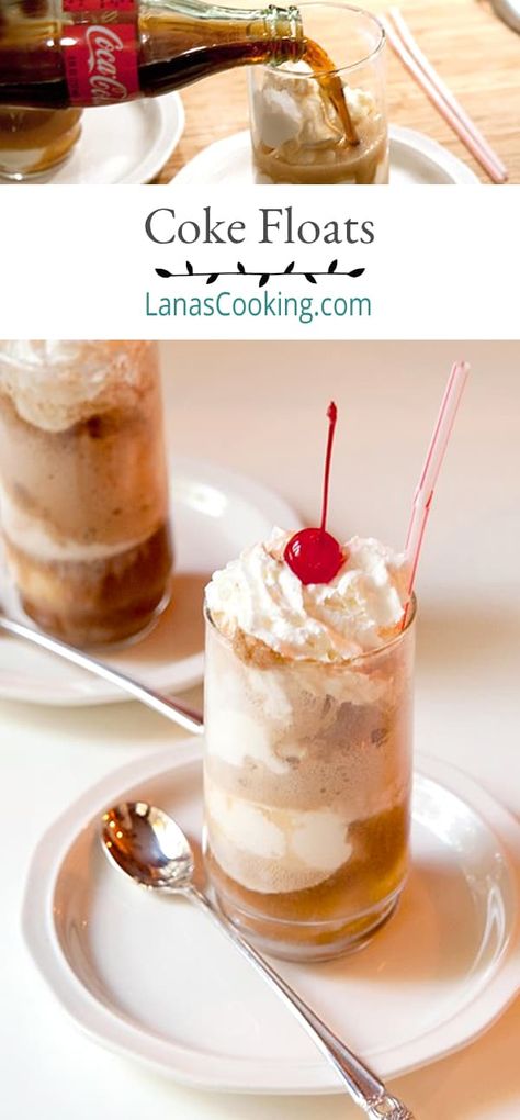 Coke Floats, Coca Cola Recipes, Coke Recipes, Coke Float, Cola Recipe, Cream Drinks, Float Recipes, Soda Floats, Old Fashioned Ice Cream