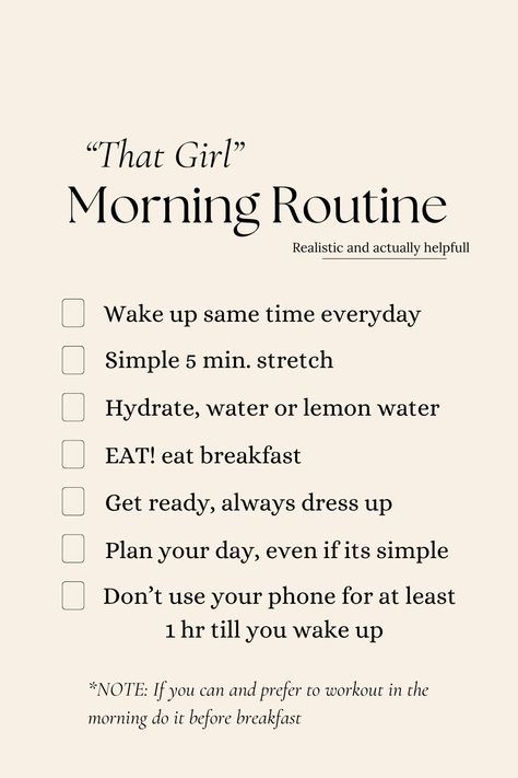 Morning Routine For Healthy Life, Perfect Sunday Routine, Minimalist Morning Routine, Health Routine For Women, Good Morning Habits, Everyday Routine Schedule For Women, Good Routines To Get Into, How To Build A Routine, Wellness Morning Routine