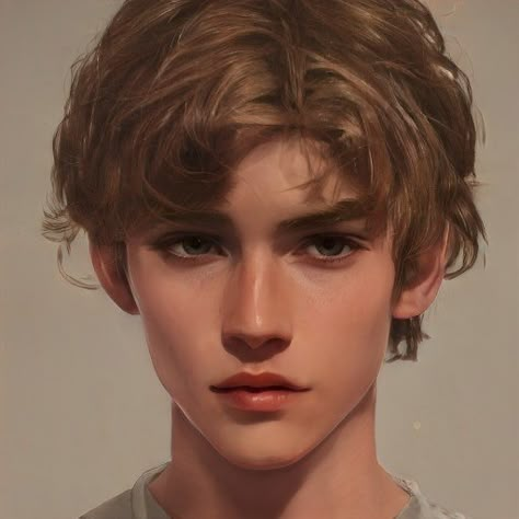 Artbreeder Boy, Artbreeder Portraits, Brown Hair Boy, Art Breeder, Cool Blonde Hair, Character Inspiration Male, Boy Drawing, Boy Face, Digital Portrait Art