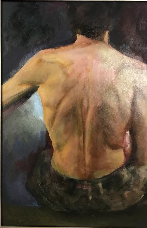 Male portrait, Torso Muscular Boy, Expressionism Original Ukrainian oil painting SlavArtVintage Male Painting Aesthetic, Man Torso Reference, Painting Muscles, Muscle Painting, Male Oil Painting, Men Oil Painting, Male Figure Painting, Torso Painting, Male Artworks