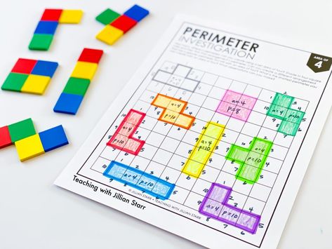 Area Lesson 3rd Grade, Perimeter 3rd Grade Activities, Perimeter Activities 3rd Grade, Area And Perimeter Anchor Chart, Teaching Perimeter, Area And Perimeter Activities, Area Math, Math Measurement Activities, Teaching Area