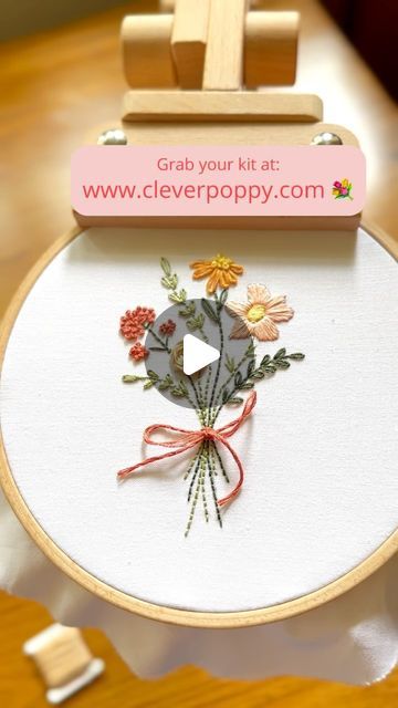 Julie Stuart ⋒ on Instagram: "Join Natasha as she makes a Clever Poppy kit! Wouldn’t this new pattern ‘Little Bouquet’ 💐 make such a cute Valentine’s Day gift? Get started at www.cleverpoppy.com #embroiderykit #embroiderydesign #floralembroidery" Clever Poppy, Embroidery Bouquet, February 8, Embroidery Kits, Floral Embroidery, Poppies, Embroidery Designs, Get Started, Embroidery