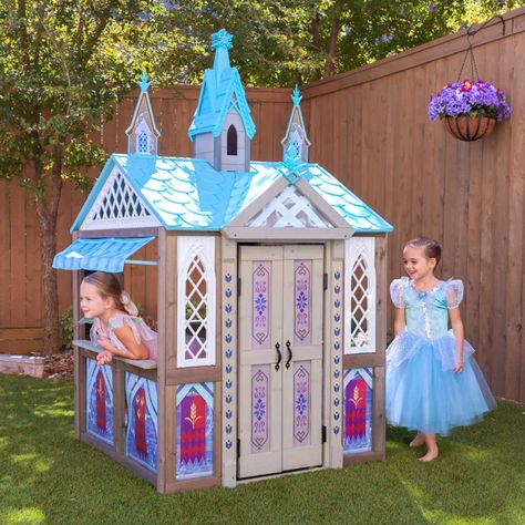 Disney’s Frozen 2 Arendelle Playhouse by KidKraft Frozen Arendelle, Wooden Outdoor Playhouse, Arendelle Frozen, Castle Playhouse, Wood Playhouse, Childrens Playhouse, Playhouse Outdoor, Wooden Playhouse, Window Planter Boxes