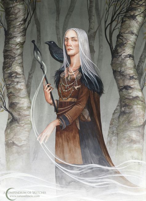 Wise Women, Goddess Art, Witch Art, Norse Mythology, Watercolor Portraits, Oracle Cards, Gods And Goddesses, White Hair, Vikings