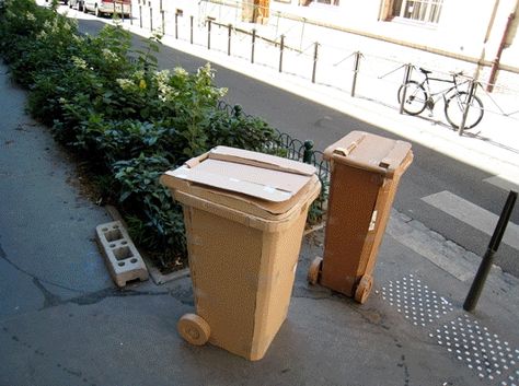 Cardboard bins  #Bin, #Cardboard, #Garbage Cardboard Kitchen, Cardboard Animals, Green House Design, Recycled Art Projects, Pallet Outdoor, Cardboard Art, Trash Bin, How To Remove Rust, Build Something