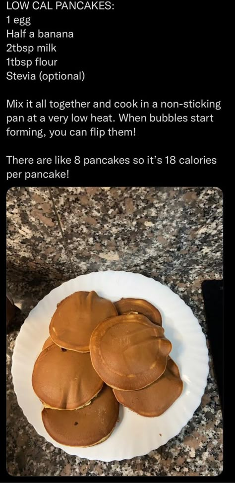 Low Cal Food, Motivation For Gym, Gym Wallpapers, Low Calorie Pancakes, Sweet Pancakes, Food Calories List, Pancake Calories, Low Cal Recipes, Healthy Food Dishes