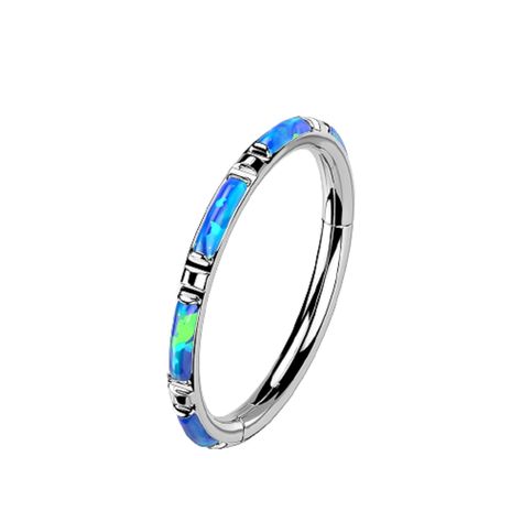 PRICES MAY VARY. STYLE: Rectangular Synthetic Opal Inlaid Hinged Segment Ring MATERIAL: F136 impant grade titanium and synthetic opals GAUGE/BAR THICKNESS: 16GA (1.2mm) DIAMETER LENGTH: 3/8" (10mm) Dermal Piercing Jewelry, Mid Finger Rings, Nose Septum, Ear Piercings Cartilage, Ring Opal, Body Jewelry Piercing, Piercing Ring, Synthetic Opal, Ear Cuff Earings