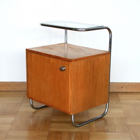 For sale: Bedside table by Kovona, Czechoslovakia 1962 Bauhaus Bedside Table, Bar Corner, Furniture Details Design, Furniture Details, Coffee Bar, Bedroom Inspirations, Bedside Table, Vintage Design, Furniture Design