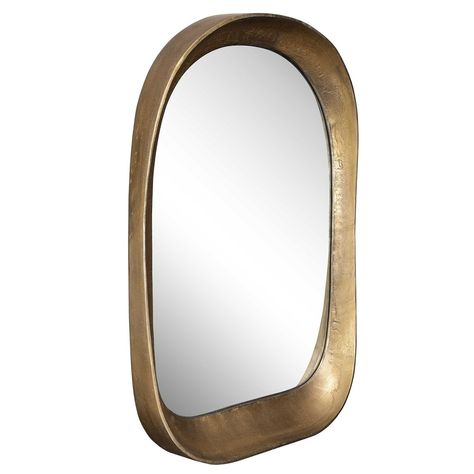 Bradano Arch Mirror, Brass | Uttermost Elevator Lobby, Uttermost Mirrors, Mirror Artwork, Arch Mirror, Remodel Inspiration, Textured Ring, Mirrors For Sale, New Flat, New Bathroom