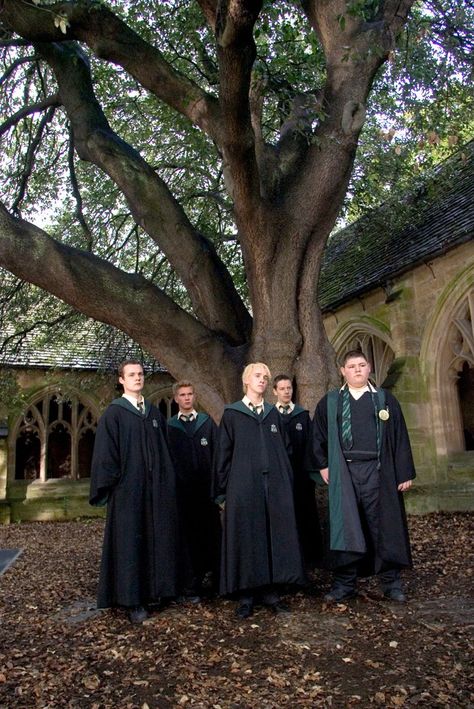 Pin for Later: 13 Places Every Harry Potter Fan MUST Visit in the UK  Here's Draco and his Slytherin cronies in Harry Potter and the Goblet of Fire. Film Harry Potter, Harry Potter Background, Draco Malfoy Aesthetic, Buku Harry Potter, Anniversaire Harry Potter, Tom Felton Draco Malfoy, Harry Potter Images, Images Harry Potter, Draco Harry Potter