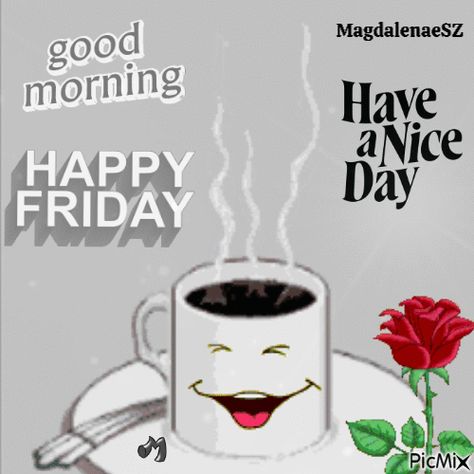 friday Gif Coffee, Happy Friday Gif, Friday Gif, Friday Coffee, Friday Images, Good Morning Happy Friday, Pinterest Download, Friends Font, Chili Recipe