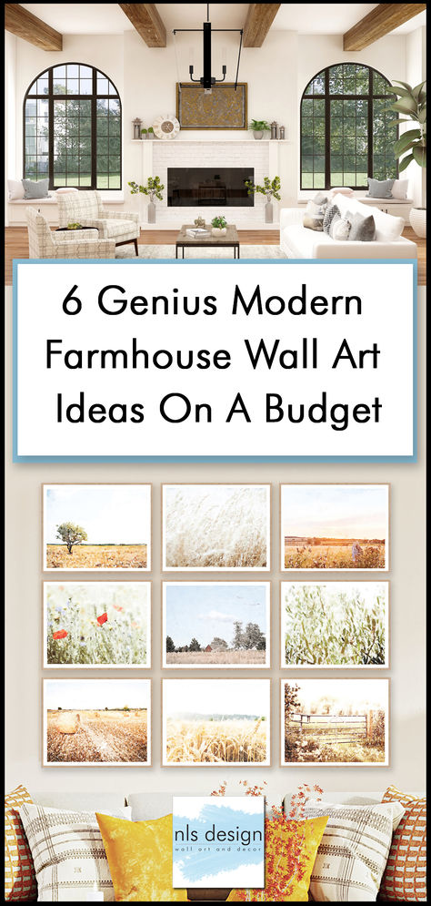 6 Genius Modern Farmhouse Wall Art Ideas On A Budget - Travel, Landscape, Abstract Printable Art

*Shop NLS Design Directly on Etsy
Travel & Nature Watercolors: https://nlsdesign.etsy.com 
Abstract & Abstract Landscape Acrylics: https://nlsdesignabstracts.etsy.com 

*Sign up for our email list at www.nlsdesignllc.com to get 15% off your Etsy order.*

#nlsdesign #nlsdesignllc #modernfarmhouse #budgetdecorating #cheapdecor #interiordesigner #diyart #printableart #wallart #farmhousedecor #artwork Rustic Chic Wall Decor, Farmhouse Wall Decor Living Room, Modern Farmhouse Wall Art, Chic Wall Decor, Art Collab, Gallery Wall Bedroom, Rustic Living Room Furniture, Farmhouse Living Room Decor Ideas, Farmhouse Architecture