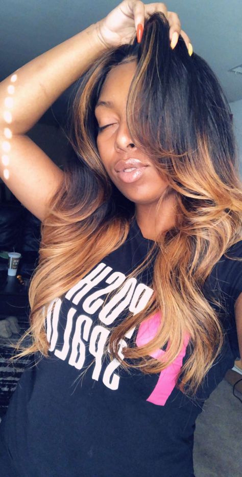 Highlights For Black Women Hair, Black And Brown Ombre Hair Black Women, Black Women Ombre Hair, Ombre Hairstyles For Black Women, Honey Blonde Ombre Hair On Black Women, Blonde Ombre Black Women, Blonde Hair Color Ideas For Fall Winter Black Women, Ombre Blonde Hair Black Women, Black Hair Blonde Ends