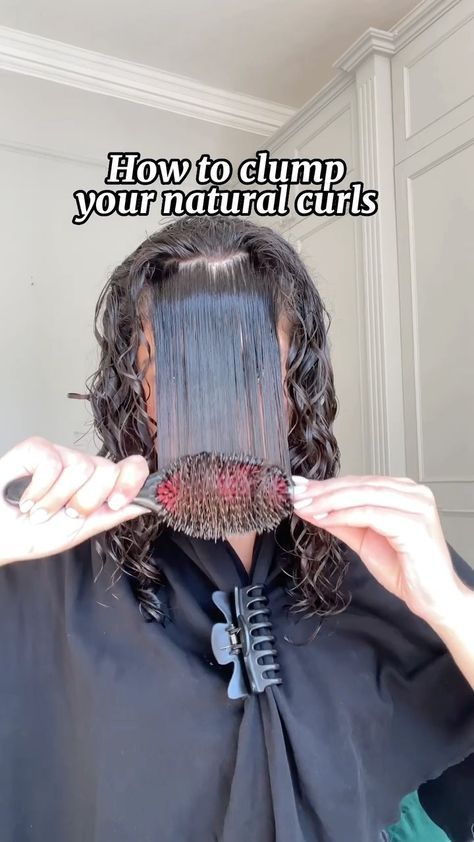 Using A Denman Brush Wavy Hair, How To Get Curl Pattern Back Natural, Styling Natural Curls, Whimsical Edgy Fashion, How To Get Curl Clumps, How To Create Curl Clumps, Brush Curling Method, How To Clump Curls, How To Curl Your Hair With A Brush