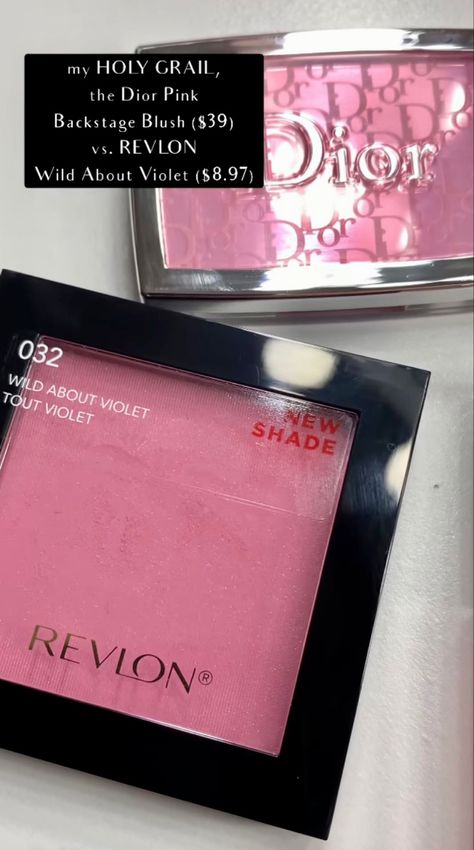 Blush, makeup, dupe, Dior, revlon, Dior blush, makeup dupes, pink, pink blushes Makeup Duplicates, Dior Backstage Blush, Revlon Blush, Drugstore Blush, Dior Blush, Dior Pink, Makeup Needs, Makeup Must Haves, Makeup Mascara