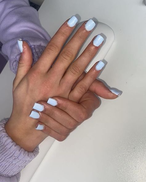 Beautiful full set of acrylics from yesterday 🤩we used this beautiful powder blue, sets above are priced at £25 🫶 ‼️Skin biter, small cuticle and skin abrasions around the nail where not done at the salon‼️ The Salon, Powder Blue, Full Set, Nails, Skin, Blue, Quick Saves