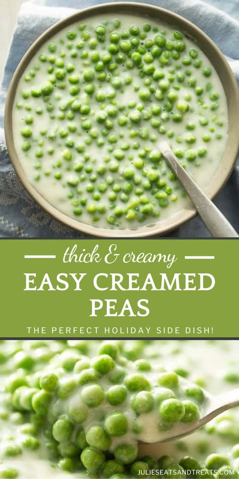 Creamed Peas Using Canned Peas, Easy Creamed Peas Recipe, Canned Pea Recipes, Crockpot Peas, Thanksgiving Peas, Canned Peas Recipe, Cream Peas Recipe, Easy Creamed Peas, Creamed Peas Recipe