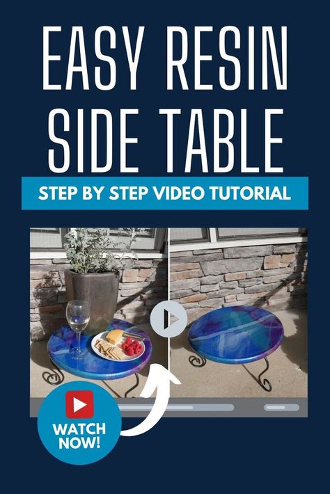 Resin Side Table, Diy Resin Table, Side Table Makeover, Sugar Scrub Recipe, Make A Table, Scrub Recipe, Fireplace Remodel, Furniture Rehab, Diy Vase