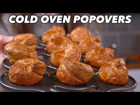 (18070) My New Favourite Cold Oven Popovers Recipe - Old Cookbook Show - YouTube Easy Popover Recipe, Popovers Recipe, Chicken And Eggs, Popover Recipe, Facebook Recipes, Gluten Free Breads, Bread Sweet, Yorkshire Pudding, Gluten Free Bread