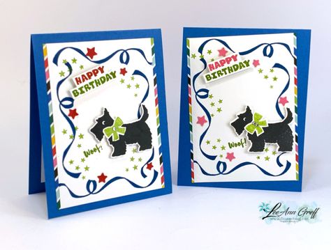 Birthday Card Video, Dog Cards Handmade, Christmas Scottie, Dog Christmas Card, Dog Birthday Card, Scottie Dogs, Happy Cards, Dog Cards, Cat Cards