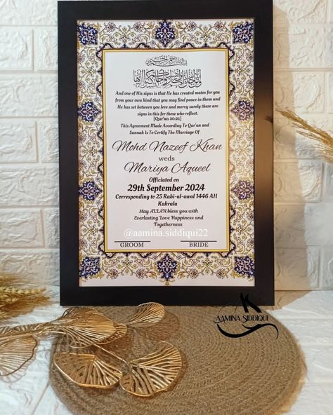 A3 Size Nikah nama frame Dm me for order Contact -7905869506 #nikahpens #nikahsignaturepen #bookletnikahnama #nikahnama #booklet #usa #reels #bookletnikahnama #nikahdupatta #dupatta #nikahdupatta Nikahnama Booklet, Nikah Booklet, Muslim Wedding Invitations, Muslim Wedding, A3 Size, Everlasting Love, Finding Peace, Dm Me, Wedding Invitations