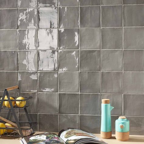 Recycled Tile, Glazed Ceramic Tile, Zellige Tile, Glazed Tiles, Cafe Wall, Grey Tiles, Kitchen Wall Tiles, Porcelain Floor Tiles, Ceramic Wall Tiles