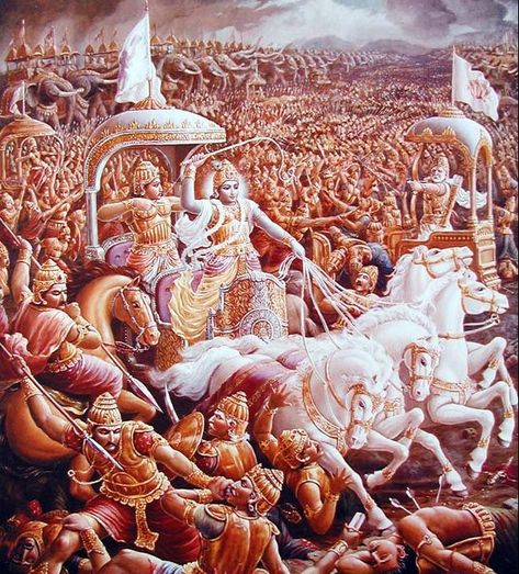 18 Days of The Mahabharata War - Summary of the War Cultural Traditions, Krishna Hindu, The Mahabharata, Hinduism Art, Vedic Art, Hindu Mythology, Radha Krishna Images, Radha Rani, Skull Wallpaper