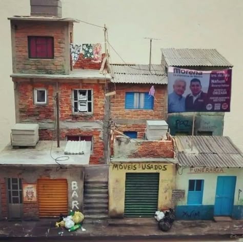 Cardboard Buildings, Bloxburg House Layouts, Cardboard Art Sculpture, Cardboard City, Cardboard Dollhouse, Block Building, Abandoned Village, Cardboard Model, Isle Of The Lost