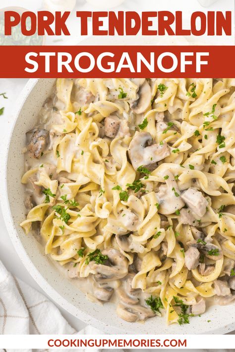 Leftover Pork Tenderloin Stroganoff Leftover Pork Roast Recipes, Leftover Pork Loin Recipes, Pork Stroganoff Recipe, Pork Stroganoff, Leftover Pork Tenderloin, Leftover Pork Roast, Leftover Pork, Pork Recipes Easy, Pork Roast Recipes