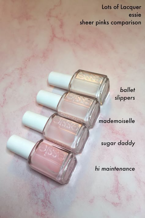 Essie Sheer, Sheer Pink Nail Polish, Pink Essie, Sheer Nail Polish, Sheer Nails, Nude Nail Polish, Essie Gel, Nails Gel Nails, Pink Nail Polish