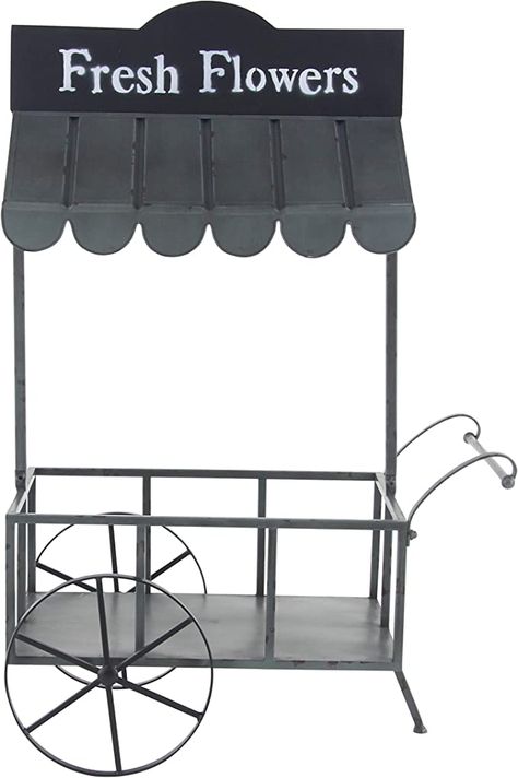 Amazon.com : Deco 79 Farmhouse Metal Rectangle Plantstand, 32" x 21" x 44", Black : Home & Kitchen Cart Plant Stand, Black Metal Farmhouse, Rectangular Planter Box, Metal Farmhouse, Metal Cart, Wooden Cart, Garden Cart, Rectangular Planters, Flower Cart