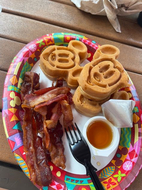 Disney Mickey Mouse waffles Mickey Waffle Bar, Mickey Mouse Waffle Recipe, Mickey Mouse Waffles, Mickey Waffles Aesthetic, Mickey Mouse Waffle Maker, Disney Breakfast, Mickey Waffle, Topolinos Terrace Disney Breakfast, Mickey Waffles