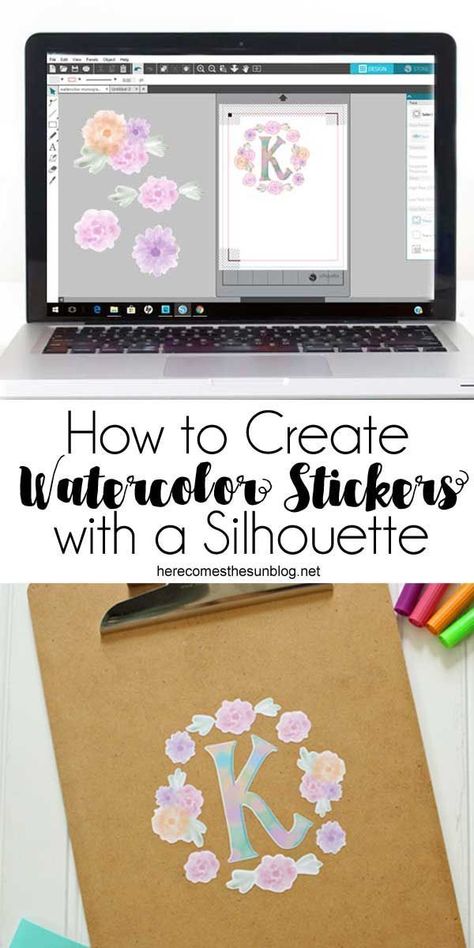 Learn how to make your own watercolor stickers with Silhouette! Step-by-step tutorial with photos. #diy #watercolor #stickers . #Sublimination_Ideas #Silhouette_Hacks #Silouhette_Cameo #Halloween_Decorations_Ideas Silhouette Hacks, Sublimination Ideas, Silouhette Cameo, Silhouette Stickers, Design Quotes Art, Custom Hard Hats, Custom Wall Stickers, Inkscape Tutorials, Cricut Stickers