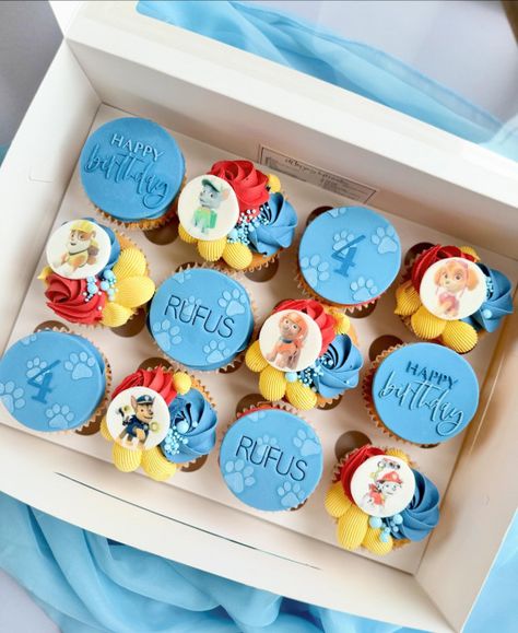 paw patrol theme cupcakes, cupcakes, cupcake decorating ideas, cupcake decorating, birthday cupcakes, theme cupcakes, 18th birthday cupcakes, cupcake decorating ideas for birthday, first birthday cupcakes Diy Paw Patrol Cupcakes, Cupcake Cakes For Boys, Paw Patrol Cake And Cupcakes, Paw Patrol Cupcakes Ideas, Paw Patrol Party Cupcakes, Cupcakes Paw Patrol, Paw Patrol 4 Cupcake Cake, Paw Patrol Bone Cupcake Cake, Paw Patrol Cupcakes