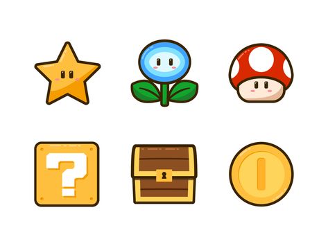 Super Mario Icons, Mario Icons, Super Mario Bros Birthday Party, Mario E Luigi, Super Mario Bros Party, Mario Bros Party, Mario Games, Mario Birthday, Super Mario Art