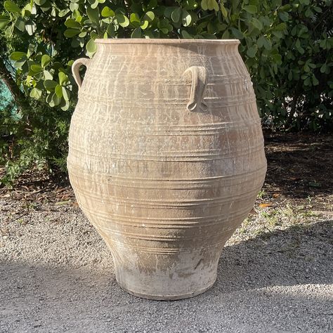 Large 19th Century Greek Terracotta Urn Mediterranean Pottery, Terracotta Urn, Large Terracotta Pots, Terracotta Floor Tiles, Mid Century Modern Painting, French Terracotta, Provence Garden, Olive Jar, French Limestone