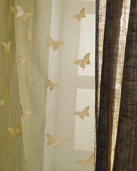 Amazon.com: hand made Green Pure Silk Organdy/Sheer Fabric with Butterfly Embroidered Living Room Window Sheer Curtain Panel 52" Wide (52" W X 96" L) : Home & Kitchen Fairycore Curtains, Butterfly Room Aesthetic, Butterfly Curtains, Butterfly Room, Living Room Window, Red Living, Window Sheers, Diy Butterfly, Living Room Red